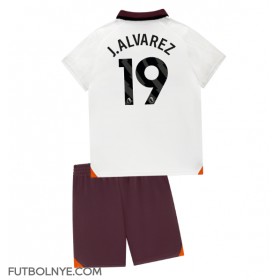 Camiseta Manchester City Julian Alvarez #19 Visitante Equipación para niños 2023-24 manga corta (+ pantalones cortos)